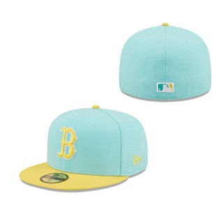 Men's Boston Red Sox Turquoise Yellow Spring Color Pack Two-Tone 59FIFTY Fitted Hat