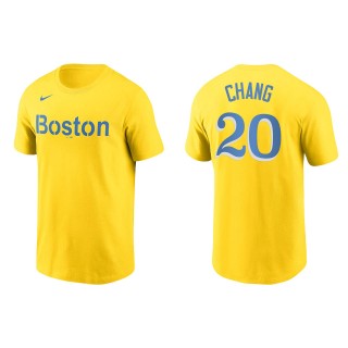 Boston Red Sox Yu Chang Gold City Connect Wordmark T-Shirt
