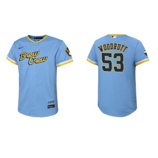 Brandon Woodruff Youth Brewers Powder Blue 2022 City Connect Replica Jersey