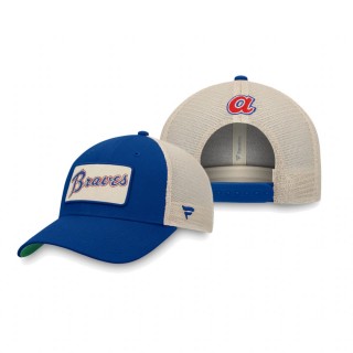 Atlanta Braves Royal Natural True Classic Trucker Snapback Hat