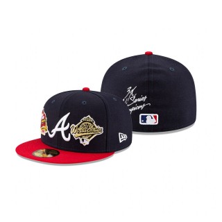 Braves 3x World Series Champions 59FIFTY Fitted Navy Hat