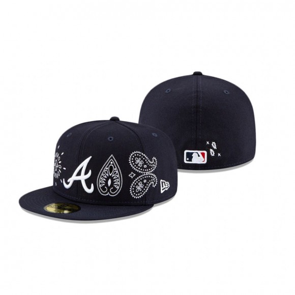 Braves Paisley Elements 59FIFTY Fitted Navy Hat