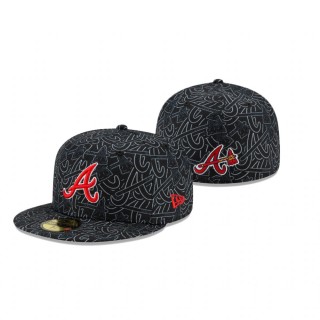 Braves Black Team Print Hat