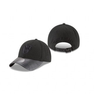 Milwaukee Brewers Black Blackout Collection Camo Pressed 9TWENTY Adjustable Hat