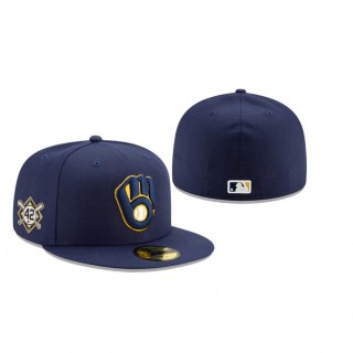 Brewers Navy Jackie Robinson Day 59FIFTY Fitted Hat