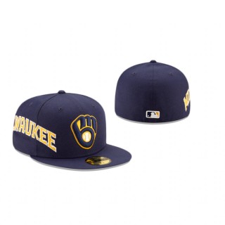 Brewers Navy Slant 59Fifty Fitted Hat