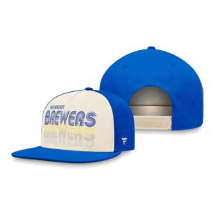 Milwaukee Brewers Cream Royal True Classic Gradient Snapback Hat