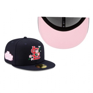 Cardinals Navy Side Patch Bloom 59FIFTY Fitted Hat