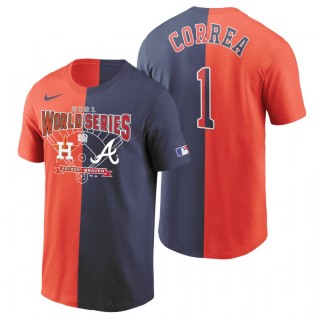 Houston Astros Carlos Correa Charcoal 2021 World Series Matchup Split T-Shirt