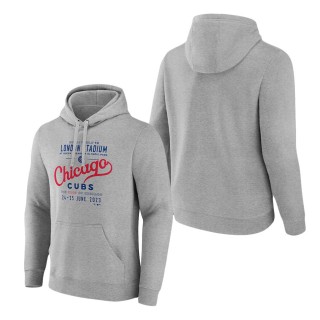 Chicago Cubs Gray 2023 MLB World Tour London Series Stadium Pullover Hoodie