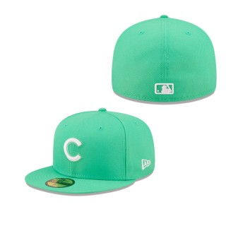 Men's Chicago Cubs Island Green Logo White 59FIFTY Fitted Hat