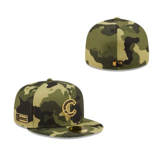 Chicago Cubs New Era Camo 2022 Armed Forces Day 59FIFTY Fitted Hat
