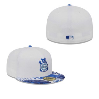 Chicago Cubs White Blue Flamingo 59FIFTY Fitted Hat