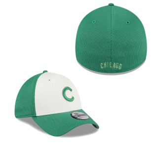 Chicago Cubs White Green 2024 St. Patrick's Day 39THIRTY Flex Fit Hat