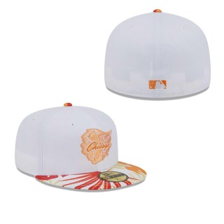 Chicago White Sox White Orange Flamingo 59FIFTY Fitted Hat