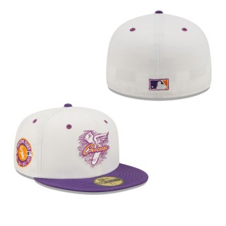 Men's Chicago White Sox White Purple Four-Time MLB All-Star Game Hosts Grape Lolli 59FIFTY Fitted Hat
