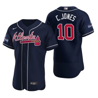 Chipper Jones Atlanta Braves Navy 2021 World Series Champions Authentic Jersey