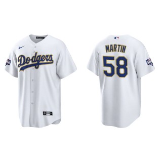Men's Los Angeles Dodgers Chris Martin White Gold Gold Program Replica Jersey