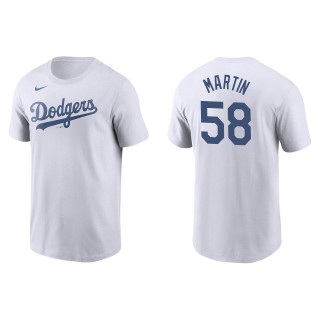 Men's Los Angeles Dodgers Chris Martin White Name & Number T-Shirt