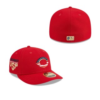 Cincinnati Reds Red 2023 Fourth of July Low Profile 59FIFTY Fitted Hat