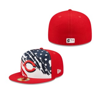 Men's Cincinnati Reds Red 2022 4th of July Independence Day On-Field 59FIFTY Fitted Hat