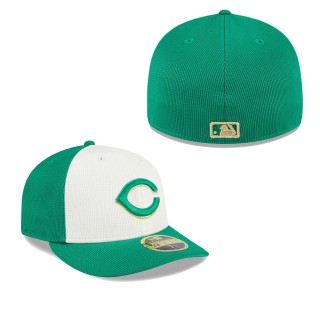 Cincinnati Reds White Green 2024 St. Patrick's Day Low Profile 59FIFTY Fitted Hat