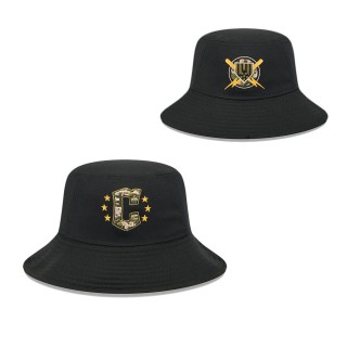 Cleveland Guardians Black 2024 Armed Forces Day Bucket Hat