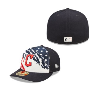 Men's Cleveland Guardians Navy 2022 4th of July Independence Day Low Profile 59FIFTY Fitted Hat