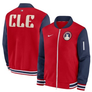 Cleveland Guardians Red 2024 City Connect Authentic Collection Game Time Full-Zip Bomber Jacket