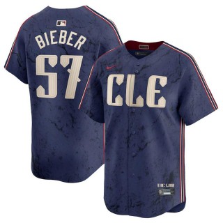 Cleveland Guardians Shane Bieber Navy 2024 City Connect Limited Jersey