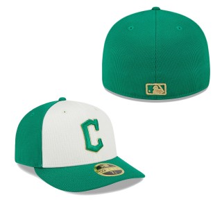 Cleveland Guardians White Green 2024 St. Patrick's Day Low Profile 59FIFTY Fitted Hat