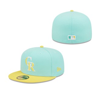 Men's Colorado Rockies Turquoise Yellow Spring Color Pack Two-Tone 59FIFTY Fitted Hat