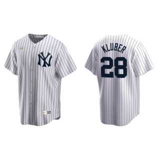 Corey Kluber Men's Yankees White Home Cooperstown Collection Jersey