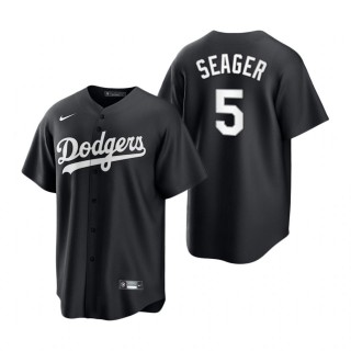 Corey Seager Dodgers Nike Black White Replica Jersey