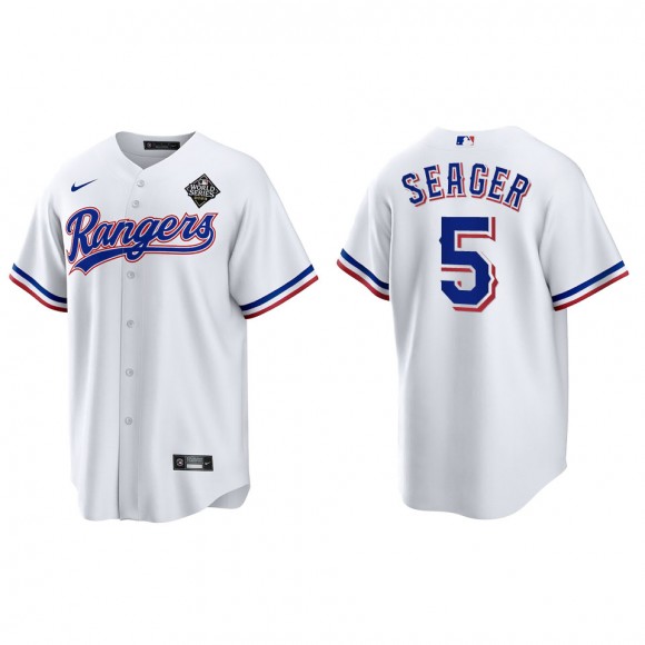 Corey Seager Texas Rangers White 2023 World Series Replica Jersey