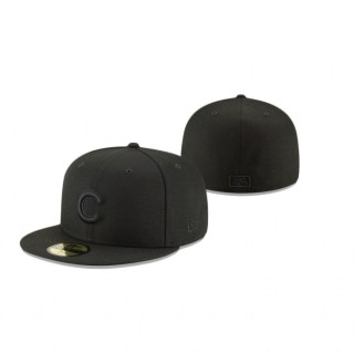 Cubs Black Blackout Basic 59Fifty Fitted Hat