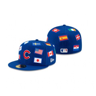Cubs All Over Flag 59FIFTY Fitted Royal Hat