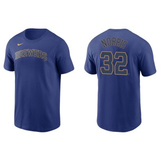 Daniel Norris Men's Milwaukee Brewers Christian Yelich Royal Name & Number T-Shirt