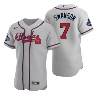 Dansby Swanson Atlanta Braves Gray Road 2021 World Series Champions Authentic Jersey