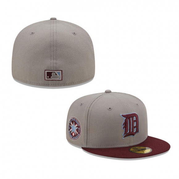 Detroit Tigers 1941 All-Star Game Blue Undervisor 59FIFTY Fitted Hat Gray Maroon