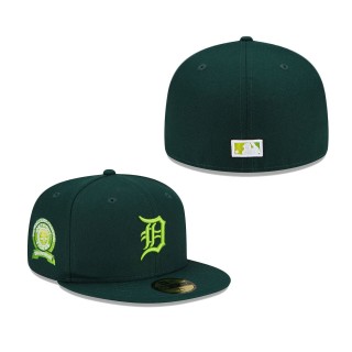 Detroit Tigers 1968 World Series Champions 50th Anniversary Color Fam Lime Undervisor 59FIFTY Fitted Hat Green