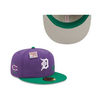 Detroit Tigers Purple Green MLB x Big League Chew Ground Ball Grape Flavor Pack 59FIFTY Fitted Hat