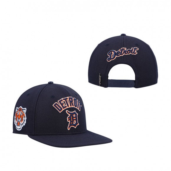 Detroit Tigers Pro Standard Navy Stacked Logo Snapback Hat