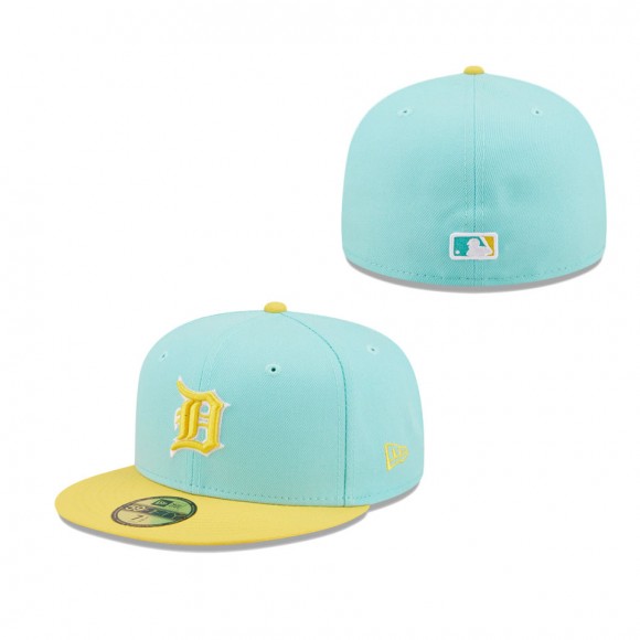 Men's Detroit Tigers Turquoise Yellow Spring Color Pack Two-Tone 59FIFTY Fitted Hat