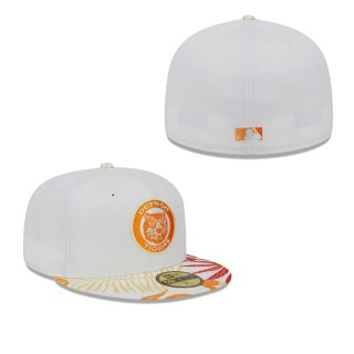 Detroit Tigers White Orange Flamingo 59FIFTY Fitted Hat