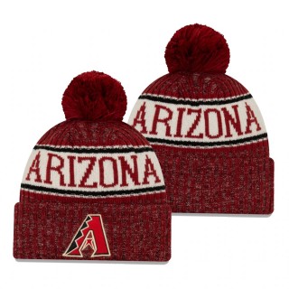 Arizona Diamondbacks Red Primary Logo Sport Cuffed Knit Hat with Pom
