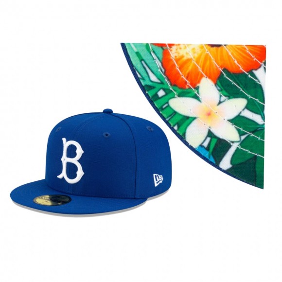 Dodgers Royal Floral Under Visor 1973 World Series Replica 59FIFTY Hat