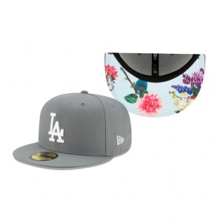 Dodgers Gray Floral Undervisor 59FIFTY Fitted Hat