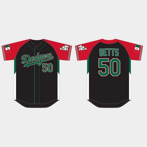 Dodgers Mookie Betts Jersey 2021 Mexican Heritage Night Black