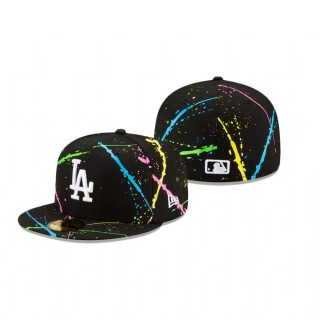 Los Angeles Dodgers Black Streakpop 59FIFTY Fitted Hat